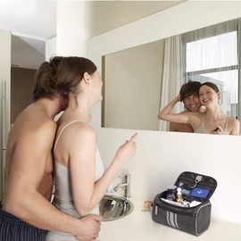 VACNASE Vancase Toiletry Bag for Men Vintage Leather Dopp Kit Hanging Shaving Bag Portable Bathroom Shower Organizer for Travel Accessories