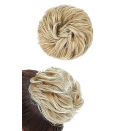 Rose bud Messy Bun Hair Pieces For Women Hair Bun Extension Updo Curly Messy Bun Scrunchie Sandy Coffee to Bleach White Blonde