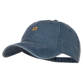 e4Hats.com Mini Jewish Star of David Embroidered Cap - Navy OSFM