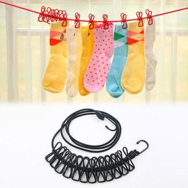 Portable Camping Clothesline with Clips Clothesline 3ea