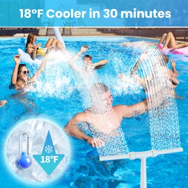 Pool Fountain for Above and In-Ground Pools, Dual Spray Waterfall Sprinkler Fountain, Above Ground Pool Accessories, Adjustable Waterfall Cooling and Relaxation (Upgraded Gray(Included 3 inch Tube))