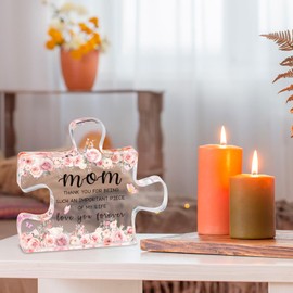 Gifts for Mom Stocking Stuffers for Women – Mom Acrylic Puzzle Piece Keepsake Unique Present for Christmas, Birthday, Mothers Day