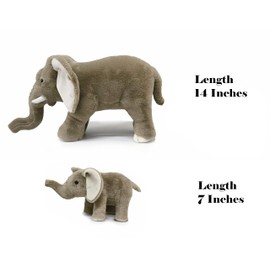 ICE KING BEAR Mom and Baby Stuffed Animals Soft Toy Set Zoo Wild Animals Plush (Elephant)