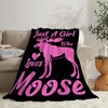 Moose Blanket Soft Cozy Pink Moose Animals Throw Blanket Super