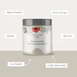 Country Chic All-in-One Chalk Paint for Furniture, Cabinets, Home Decor, Eco-Friendly, Matte Finish, Built-In Primer & Top Coat for Wood, Metal - No Wax Needed (Sunday Tea (Warm Grey), Sample (4 oz)) -