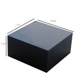 RY DISPLAY Clear Polished Acrylic Cube Display Block Jewelry Stand Ring Showcase Holder (2x4x4 inch-black)