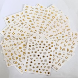 16 Sheets Gold Nail Art Stickers(G25)