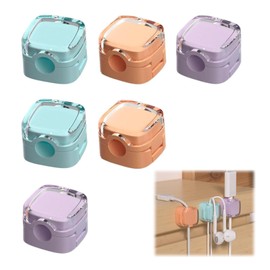 Xiciki Kabel-Clips, magnetische Kabel-Clips, mehrfarbig, selbstklebende Kabelhalter für Schreibtisch, Zuhause, Büro, USB, HDMI, Handy-Ladekabel-Organizer, 6 Stück