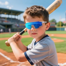 CIFOYA Kids Sunglasses Youth Baseball Sun Glasses Lightweight UV400 Sports Cycling Shades for Boys Girls 3PACK