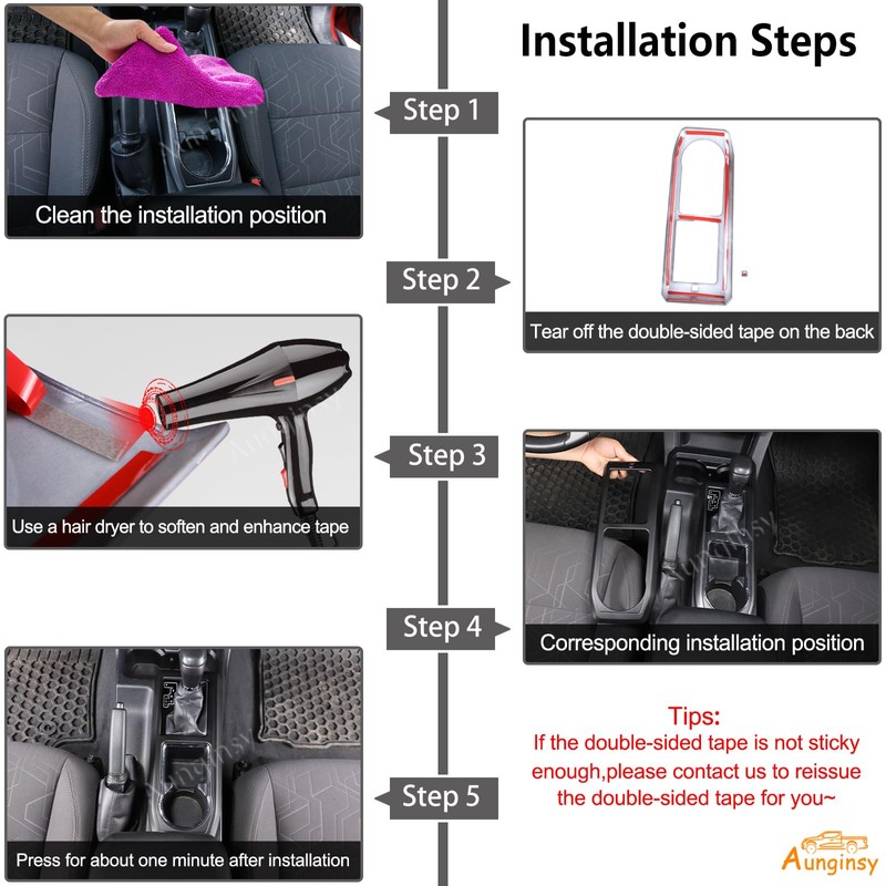 Aunginsy Car Central Control Gear Shift Panel Cover Cup Holder