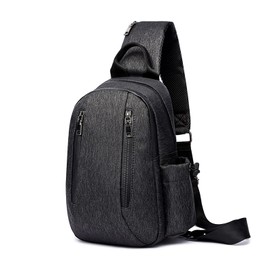 FANDARE Retro Chest Bag Sling Bag Sling Backpack Shoulder Bag Crossbody Bag Business Shoulder Bag Sports Bag Men Travel Hiking Waterproof Nylon Daypacks, black, Retro