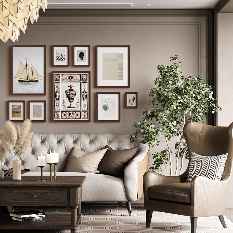 Momentworth 18x24 Frame Set of 3, Dark Brown Wood Grain