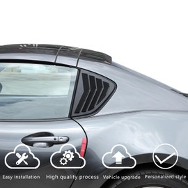 Rear Side Window Louvers Cover Trim Compatible with Mazda MX-5 Miata RF 2016-2024，ABS Car Window Scoop Louvers Cover Trim ，Air Vent Scoop Shades Cover Blinds (Piano Black)