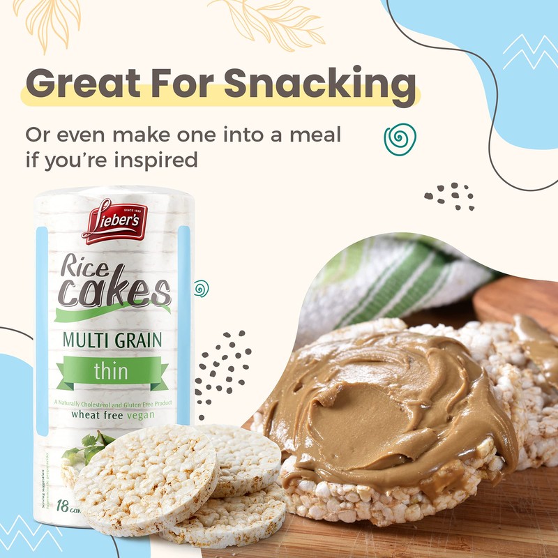 LIEBERS Rice Cakes, Kosher Certified Snack, Dairy Free, Wheat Free,