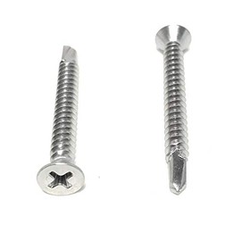 #10x1 3/4 Stainless Steel Phillips Flat Head Self Drilling Tapping TEK Screw (410 Stainless Steel) 50 Pieces 10X1 3/4"