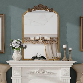 SeekElegant Gold Arched Mirror, 24"x36" Arch Mirror with Metal Frame, Arendahl Traditional Arched Mirror for Wall, Antique Decorative Wall Mirror for Bathroom, Vanity, Entryway