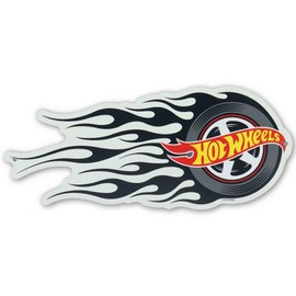 Hot Wheels Flaming Tire Metal Sign - Classic Hot Wheels Wall Decor for Bedroom, Garage or Man Cave