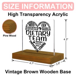 Dietary Team Gifts, Student Nutritionist Appreciation Gifts, Dietitian Office Gifts, Thank You Gifts for Dietary Aide, Acrylic Desk Decor Sign with Wood Stand - FSA214