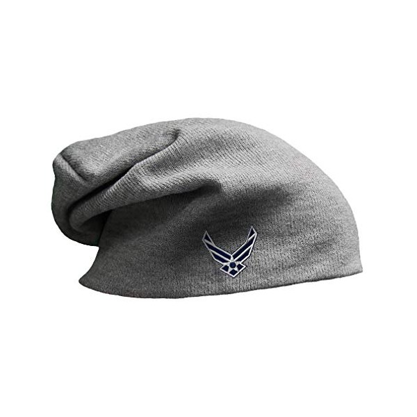Custom Slouchy Beanie Air Force Emblem Embroidery Acrylic Skull Cap