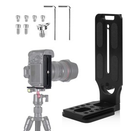 Aicharynic L-Bracket Quick Release Plate L-shaped Bracket Vertical Universal DSLR Camera L Bracket Aluminium, Compatible with Most Tripods/Monopods/Gimbal Stabilizers