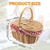 BGFAVCV Country Style Wicker Picnic Basket Hamper with Lid and