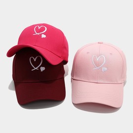 MAZELIKEHOOD Baseball Cap Adjustable Cotton Breathable Casual Unisex Heart Sport Sun Hat for Women Men Pink