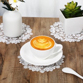 Andibro 8 Pack White Crochet Doilies, 6.1in Handmade Round Lace Doilies, Vintage Cotton Placemats Rustic Table Mats for Tables Kitchen Dining Room Party Wedding Birthday Dressers Decoration