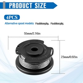 JAMSSOW 4 Pcs Replacement Strimmer Wire Compatible with F016800569 F016800385,Autofeed Nylon Spool Line for Bosch Art 23 SL/ 2300/23-28/26 SL,EasyGrassCut 23/26/18/18-230/18-260/18-26(4 Spool)