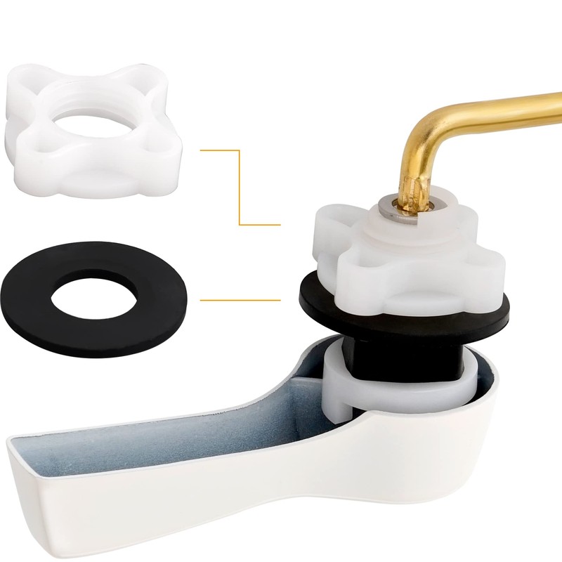 Hibbent Universal Metal Front Mount Toilet Handle Replacement Kit, Brass