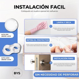 16 Stück Türstopper für Bodentüren, transparent und wiederverwendbar, selbstklebend, waschbar, diskreter Schutz für Wände und Möbel, einfach anzubringen und wiederzuverwenden