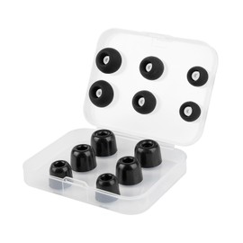KBEAR FT01 6 Pairs Earbud Tips [3 Pairs Memory Foam and 3 Pairs Ear Bud Rubber Tips] Noise Isolation, Fit Most KZ, CCZ, KBEAR,iems, in Ear Monitor Headphones, Audiophiles, Musicians (S/M/L, Black)
