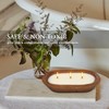 Citronella Scented 3-Wick Candle (8oz) Oval Wood Bowl Candle, Clean