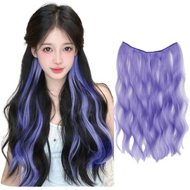 VEVE & MIKI Hair Extension, Fluffy Curly Hair Extension, Long, 19.7 inches (50 cm), Easy to Install, Straight, Smooth Color, Festival, Gradient, One Touch, Partial Wig, Point Wig, Dance, Hair