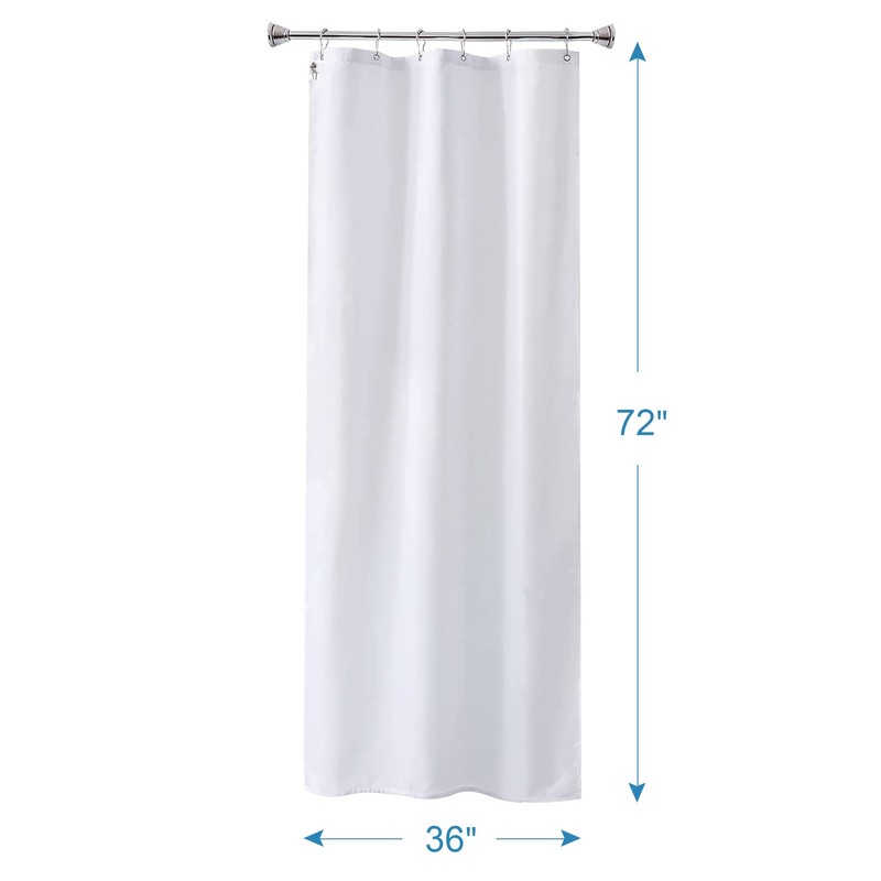 Amazer Small Stall Shower Curtain Liner Washable, 36 x 72