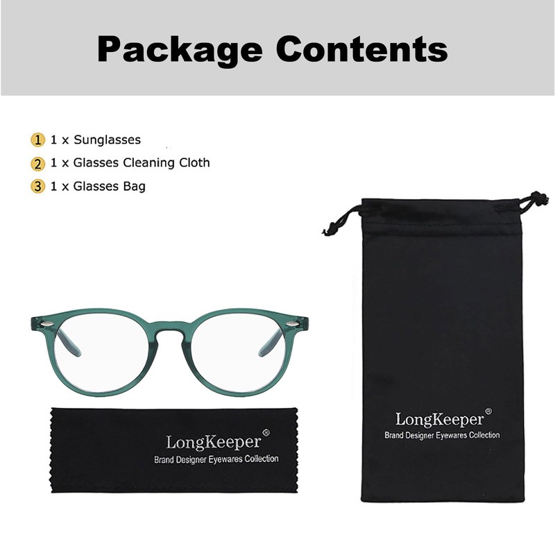 Long Keeper Blue Light Filter Glasses Women Men Retro Round
