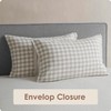 DAPU Linen Sheets Set Full, Gingham Check Plaid 100% Washed