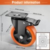 ASRINIEY 5" Caster Wheels - Orange Polyurethane Swivel Wheels With