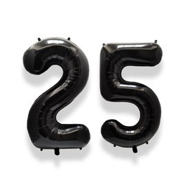 Palloncino Numero 25 Compleanno Nero: Grande 101 cm Elio Palloncini Compleanno 52 Anno/Anni Mylar Neri Numeri Gigante Grande per Festa Anniversario Decorazioni