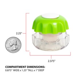 EZY DOSE Crush Pill, Vitamins, Tablets Crusher and Grinder, Effortlessly Crushes Medications into Fine Powder, Features Storage Compartment, Durable, Easy-to-Use Design, Green, Small, BPA Free