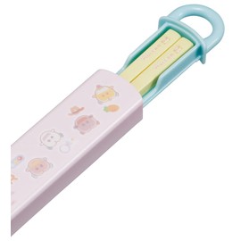 Skater ABS2AMAG-A Children's Chopsticks & Chopsticks Case Set, 6.5 inches (16.5 cm), Antibacterial, Pui Pui Moleka Fluffy Crayon, Made in Japan