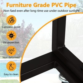 GAOMON Pool Towel Rack,Outdoor PVC Trapedozal Poolside Storage Organizer,5 Bar,Outdoor Towel Rack with Wheels,Pool Towel Holder,Stores Floats and Paddles, Towel Stand for Beach,Pool,Indoor,Black