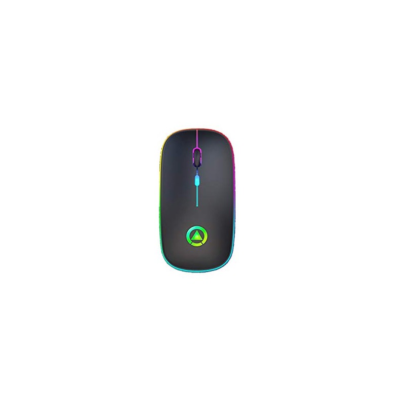 A2 Mouse Luz Led Inalambrico Recargable Color Negro 2.4G Portatil