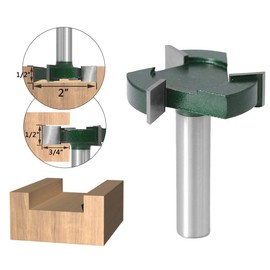 Yakamoz Industrial Grade 1/2 Inch Shank CNC Spoilboard Surfacing Router Bit Slab Flattening Surface Planing Router Bit Woodworking Tool, 2" Cutting Dia.