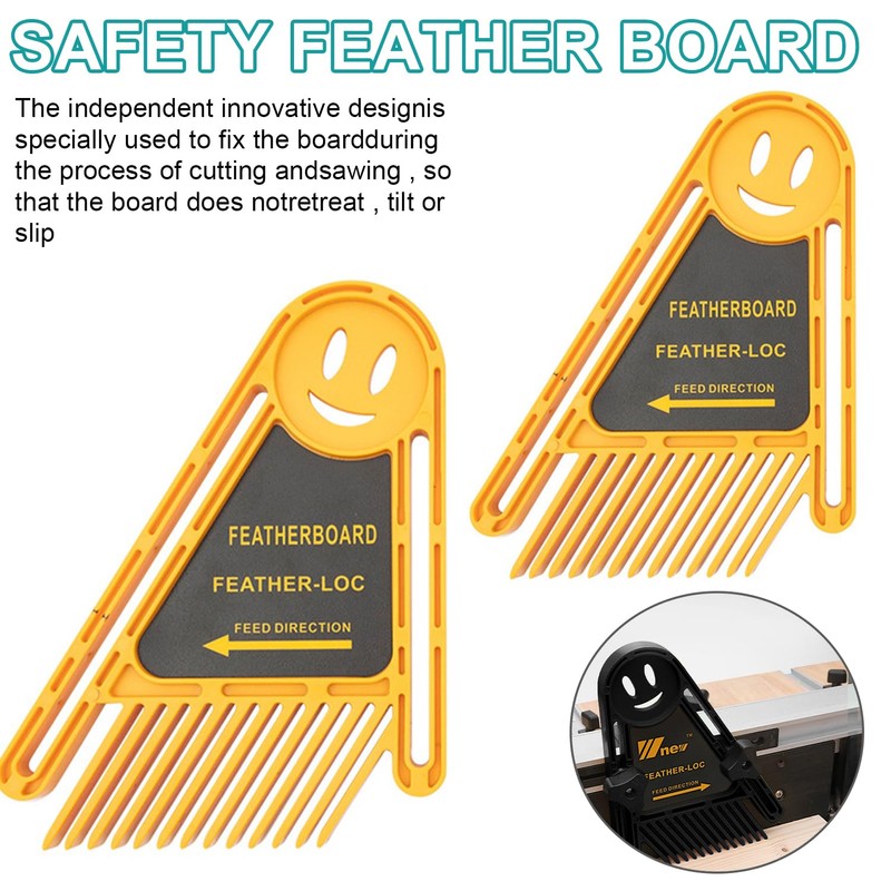 Table Saws Double Featherboard Set, 1 Pair Adjustable Pressure Comb,