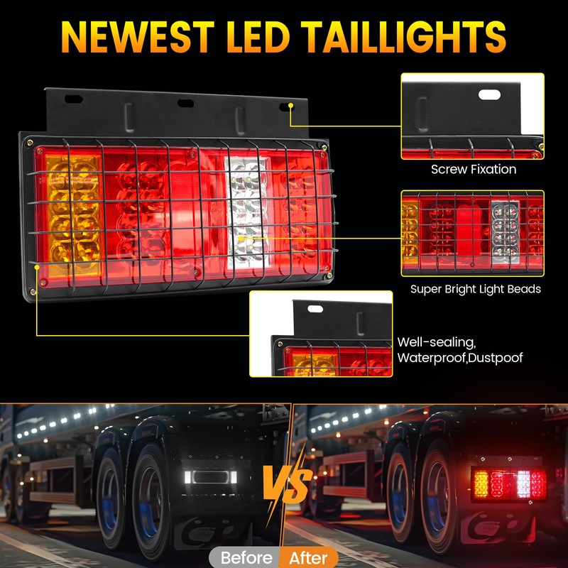 Ourbest Truck Trailer Tail Lights Bar Kit, Stop Turn Signal