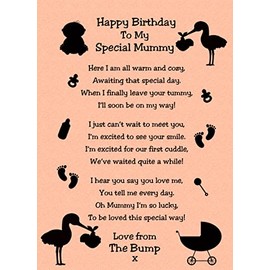 from The Bump Poem Verse 'to My Special Mummy' Baby Peach Birthday Card