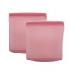 MingDaisy Silicone Reusable Food Storage Bags (Pink, 1200ml + 1200ml)