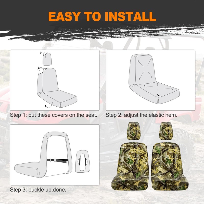BORDAN UTV Waterproof Seat Cover for 2004-2021 Yamaha Rhino 700