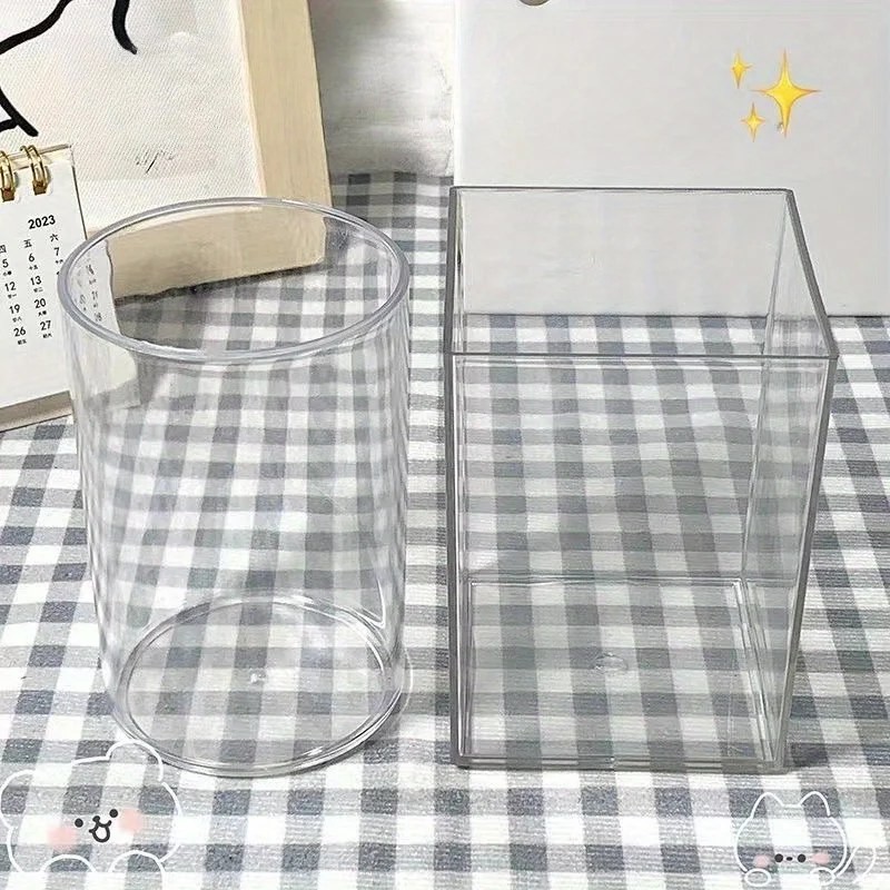 Desk Organizer Pen Holder – Clear Acrylic Pen Holder, Storage