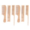 6pcs Bamboo Hair Comb Set for Barber Anti Static Heat